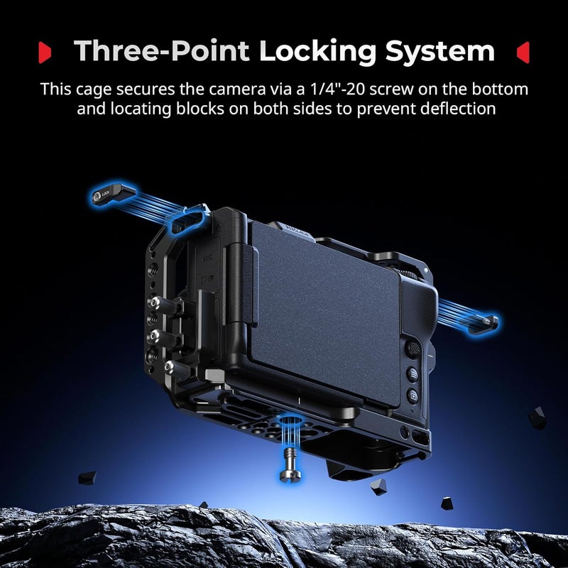 SMALLRIG ZR Camera Cage Kit for Nikon ZR, Full Cage with Silicone Grip, Top Handle for ARRI, Cable Clamp for HDMI, Built-in Cold Shoe and Quick-Release Plate for Arca - 5647 - Image 2